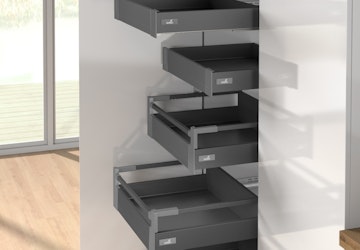 Internal independent high side drawers with hinged door option